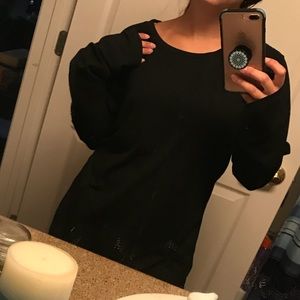 dots black long sleeve shirt